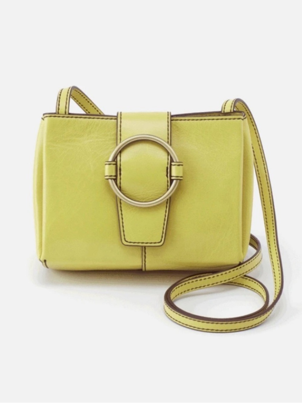 HOBO NWT Elan Leather Crossbody in Lemongrass Yellow Rare